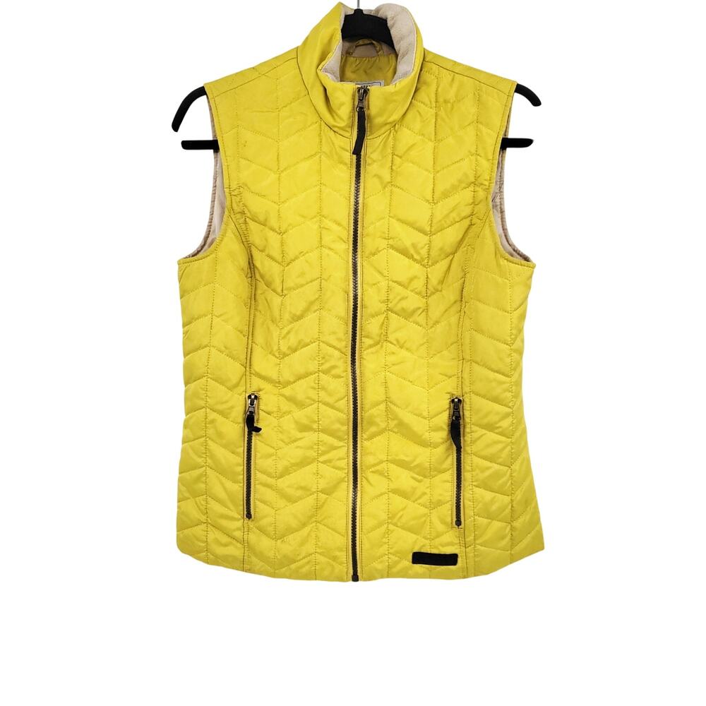 G.H. Bass & Co. Women's Size S Diamond-Quilted Vibrant Yellow Full-zip Vest